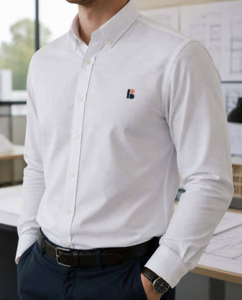 Chemise blanche brodée du symbole Brandeleva